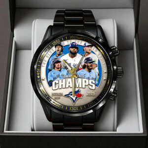 Toronto Blue Jays  2025 American League Champions Black Stainless Steel Watch - TANTN17712
