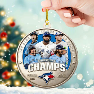 Toronto Blue Jays 2025 American League Champions Custom Shape 2-sided Acrylic Ornament – HOATT14212