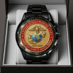 US Marine Corps 250th Anniversary Black Stainless Steel Watch - TANTN17909