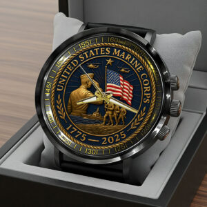 US Marine Corps 250th Anniversary Black Stainless Steel Watch - HOATT13652