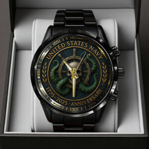 US Navy 250th Anniversary Black Stainless Steel Watch – TANTN17543