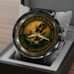 US Navy 250th Anniversary Black Stainless Steel Watch - HOATT13650