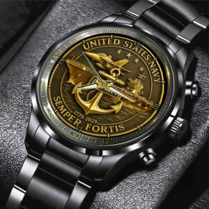 US Navy 250th Anniversary 2025 Black Stainless Steel Watch – TMTHU1464