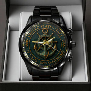 US Navy 250th Anniversary Black Stainless Steel Watch – TANTN17538