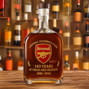 Arsenal FC 140 Years 25oz Empty Whiskey Bottle - MAITM13726