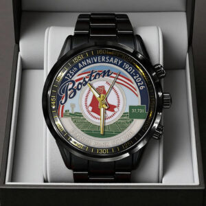 Boston Red Sox 125th Anniversary Black Stainless Steel Watch - TANTN18735