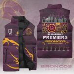 Brisbane Broncos 2025 NRL Premiers 3D Sleeveless Down Jacket - HOATT14655