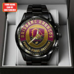 Personalized Brisbane Broncos Black Stainless Steel Watch - TANTN18620