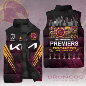 Brisbane Broncos 2025 NRL Premiers 3D Sleeveless Down Jacket - HOATT14483