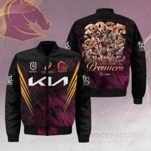 Brisbane Broncos 2025 NRL Premiers 3D Bomber Jacket - HOATT14491