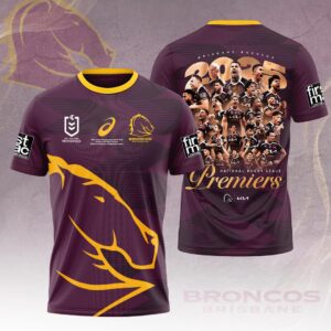 Brisbane Broncos 2025 NRL Premiers 3D Apparel – HOATT14509
