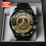 Personalized Collingwood FC Black Stainless Steel Watch - TANTN18624