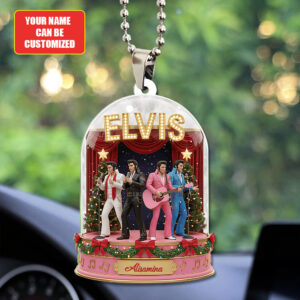 Personalized Elvis Presley Custom shape 2-sided Acrylic Car Ornament - TANTN18517