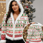 Elvis Presley 3D Women's Faux Fur Trim Hooded Velvet Jacket - GNE4679