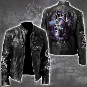 Ghost Band Motorcycle Leather Jacket - TANTN17933