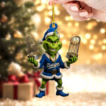 The Grinch x Los Angeles Dodgers Custom Shape 2-sided Acrylic Ornament – TMTHU2269