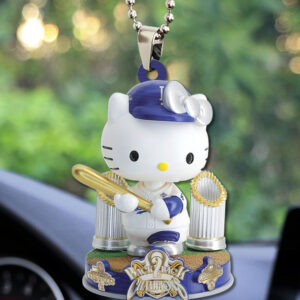 Hello Kitty x Los Angeles Dodgers Champions Custom shape 2-sided Acrylic Car Ornament - TMTHU2101