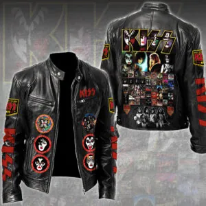 KISS Motorcycle Leather Jacket - TMTHU2289