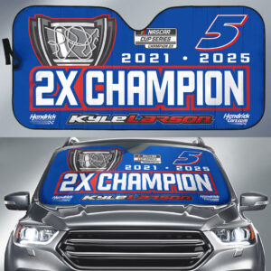 Kyle Larson 2025 NASCAR Cup Series Champion Auto Sun Shade - MAITM13748