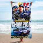 Kyle Larson 2025 NASCAR Cup Series Champion Rectangle Beach Towel – TANTN18391
