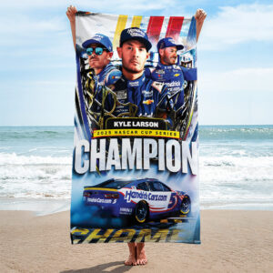 Kyle Larson 2025 NASCAR Cup Series Champion Rectangle Beach Towel - TANTN18391