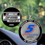 Kyle Larson 2025 NASCAR Cup Series Champion Custom shape 2-sided Acrylic Car Ornament – MAITM13723