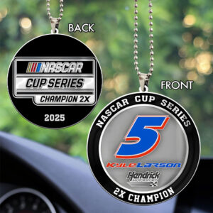 Kyle Larson 2025 NASCAR Cup Series Champion Custom shape 2-sided Acrylic Car Ornament - MAITM13723