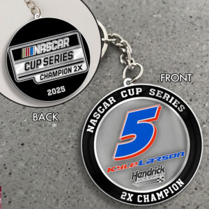 Kyle Larson 2025 NASCAR Cup Series Champion Custom Shape 2-sided Keychain - MAITM13724