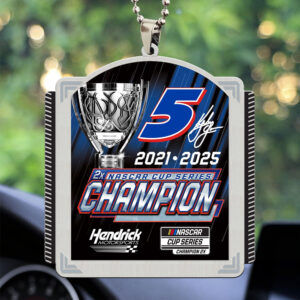 Kyle Larson 2025 NASCAR Cup Series Champion Custom shape 2-sided Acrylic Car Ornament - TANTN18106