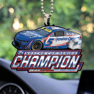 Kyle Larson 2025 NASCAR Cup Series Champion Custom shape 2-sided Acrylic Car Ornament - TANTN18108