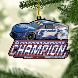 Kyle Larson 2025 NASCAR Cup Series Champion Custom Shape 2-sided Acrylic Ornament – TANTN18109