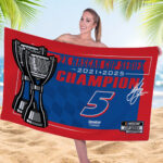 Kyle Larson 2025 NASCAR Cup Series Champion Rectangle Beach Towel – MAITM13730