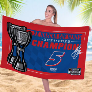 Kyle Larson 2025 NASCAR Cup Series Champion Rectangle Beach Towel - MAITM13730