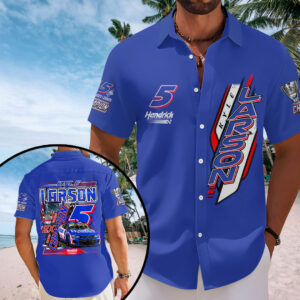 Kyle Larson 2025 NASCAR Cup Series Champion Short Sleeve Button-Down Shirt – HOATT4391