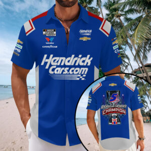 Kyle Larson 2025 NASCAR Cup Series Champion Short Sleeve Button-Down Shirt – MAITM13711