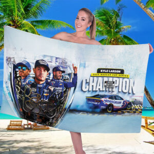 Kyle Larson 2025 NASCAR Cup Series Champions Rectangle Beach Towel - TMTHU1880