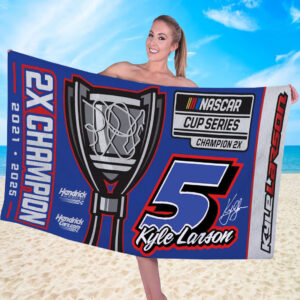 Kyle Larson Rectangle Beach Towel - GNENEW746