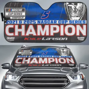 Kyle Larson 2025 NASCAR Cup Series Champion Auto Sun Shade - TANTN18114