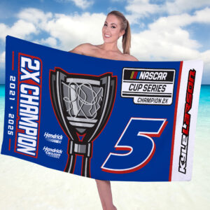 Kyle Larson 2025 NASCAR Cup Series Champion Rectangle Beach Towel - TANTN18085