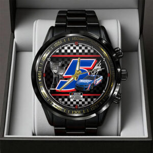 Kyle Larson 2025 NASCAR Cup Series Champion Black Stainless Steel Watch - GNE4646