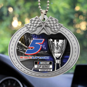 Kyle Larson NASCAR Cup Series Champions Custom shape 2-sided Acrylic Car Ornament - TMTHU1927