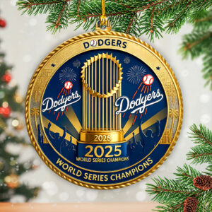Los Angeles Dodgers 2025 World Series Champions Custom Shape 2-sided Acrylic Ornament – HOATT14253