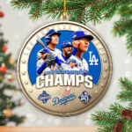 Los Angeles Dodgers 2025 World Series Champions Custom Shape 2-sided Acrylic Ornament – HOATT14357