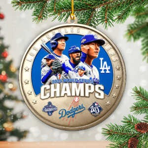 Los Angeles Dodgers 2025 World Series Champions Custom Shape 2-sided Acrylic Ornament – HOATT14357