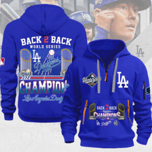 Los Angeles Dodgers 2025 World Series Champions 2D Quarter Zip Hoodie - MAITM13694
