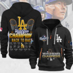 Los Angeles Dodgers 2025 World Series Champions 2D Quarter Zip Hoodie - MAITM13720