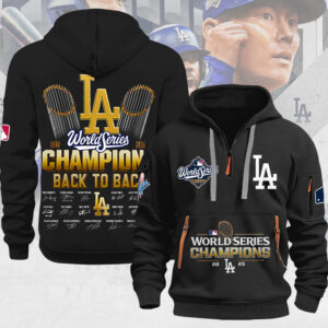 Los Angeles Dodgers 2025 World Series Champions 2D Quarter Zip Hoodie - MAITM13720