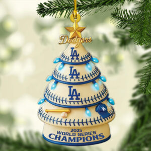Los Angeles Dodgers 2025 World Series Champions Custom Shape 1-sided Acrylic Ornament – MAITM13648