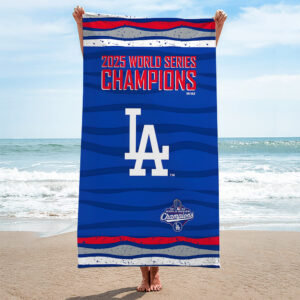 Los Angeles Dodgers World Series 2025 Rectangle Beach Towel - TANTN18062