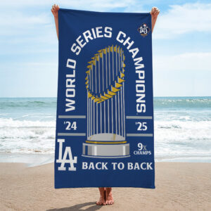 Los Angeles Dodgers World Series 2025 Rectangle Beach Towel - TANTN18068